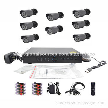 8 channel CCTV camera kits, 8pcs 700TVL IR bullet camera + 1pc D1 DVR